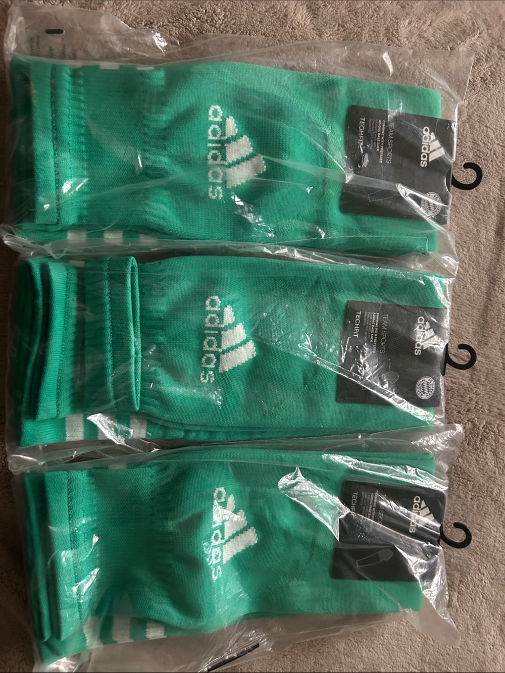 BAYERN MUNICH ADIDAS OVER SOCK Teal Green Crew Athletic Socks - Pack of 3